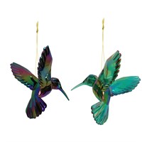 Acrylic Peacock Hummingbird Decoration, 2 assorted