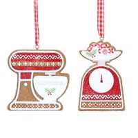 Resin Gingerbread Scales or Mixer Decoration; 2 assorted
