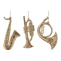 Gold Resin Instrument Decoration; 3 assorted
