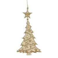 Gold Glitter Christmas Tree Decoration