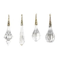 Crystal drop Tree with Gold Tops; 4 assorted