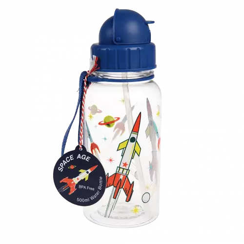 Children's Water Bottle with Straw 500ml - Space