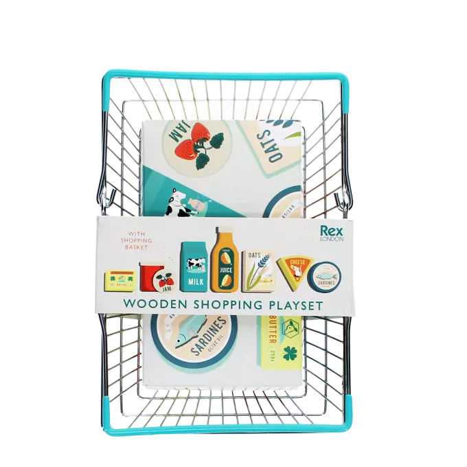 Wooden Shopping Playset with Basket