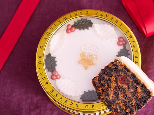 Cartwright & Butler Merry Christmas Iced Round Cake in Tin