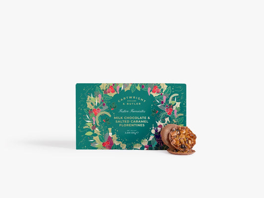 Cartwright & Butler Merry Christmas - Milk Chocolate & Salted Caramel Florentines 100g