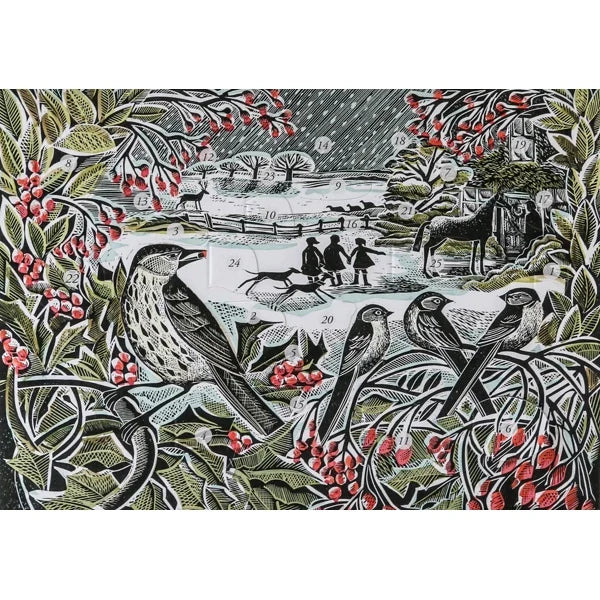 Hares in Conversation & Blackbird and Berries Christmas Notecards