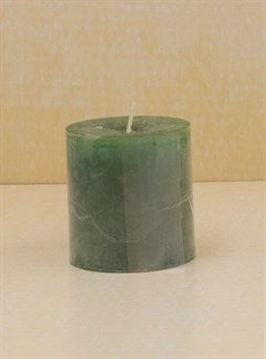 Dark Green Pillar Candle, Small