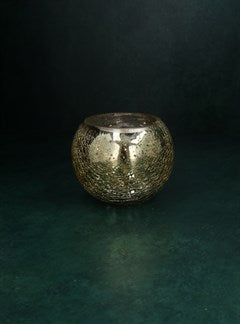 Gold Mirrored Round Glass Nite Lite Pot