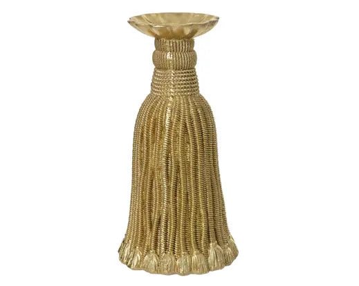 26cm Gold Polyresin Candleholder