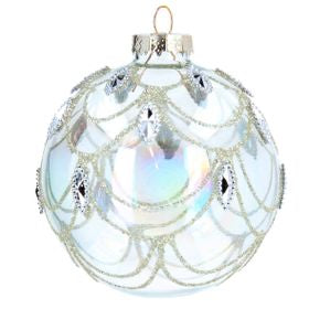 Soap Bubble with Bead Diamante Swags Glass Ball