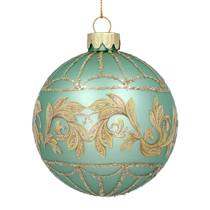 Matt Pale Green Rococo Glass Ball