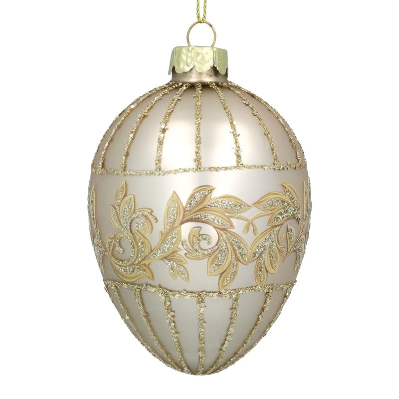 Matt Pale Gold Rococo Glass Egg