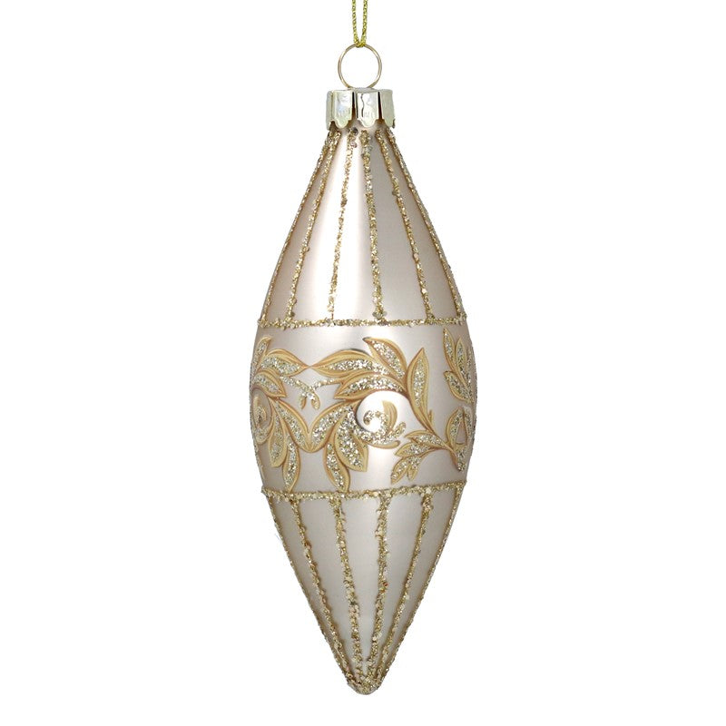 Matt Pale Gold Rococo Glass Teardrop