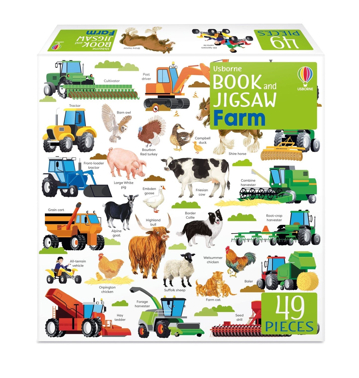 Usborne Book & Jigsaw: Farm (49 Piece Puzzle)