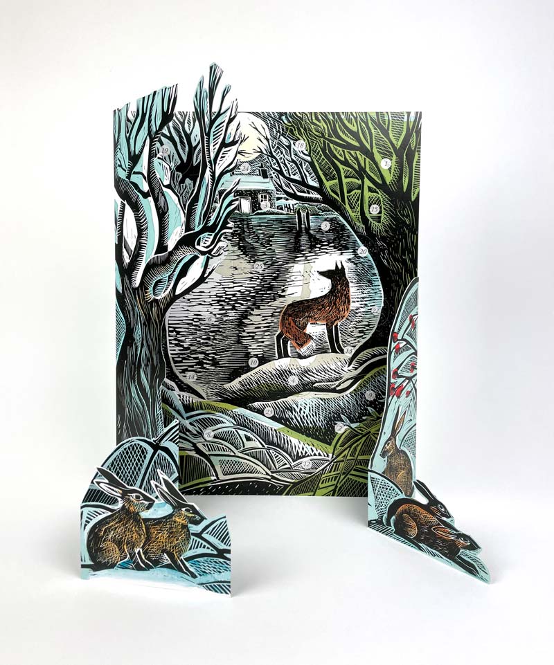 Midnight Fox Freestanding Advent Calendar