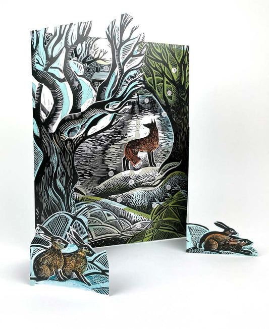 Midnight Fox Freestanding Advent Calendar