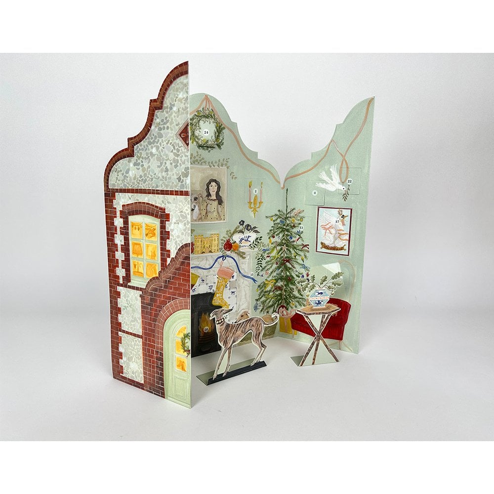 Festive Dutch Gable Freestanding Advent Calendar