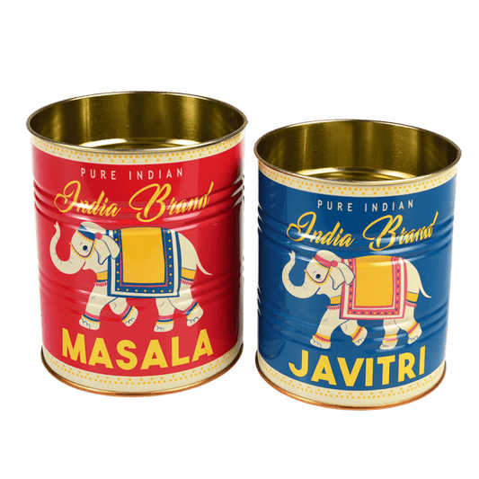 Set of 2 Storage Tins - Masala & Javitri