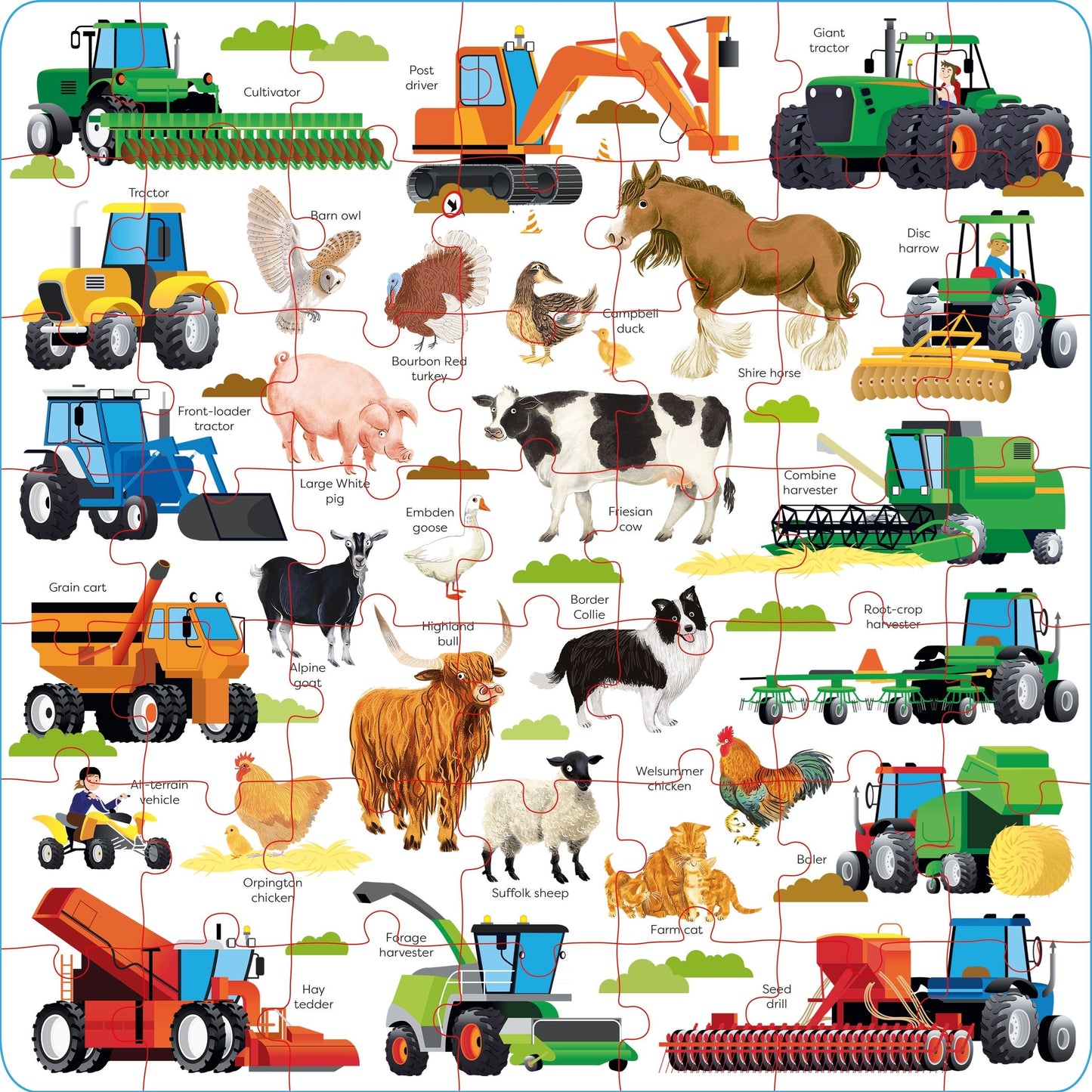 Usborne Book & Jigsaw: Farm (49 Piece Puzzle)