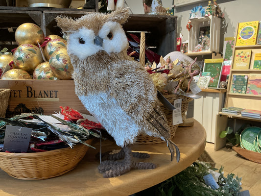 Bristle Owl, 30cm - Natural