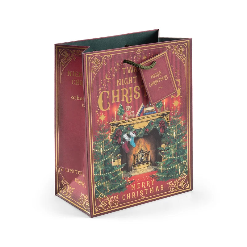 Storybook Christmas Fireplace Medium Gift Bag