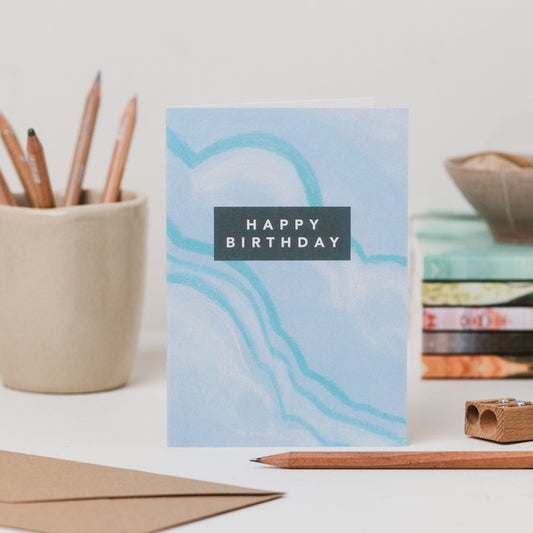 Happy Birthday Blue Clouds - Joy Jen Studio