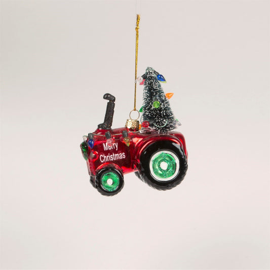 Festive Tractor Shaped Bauble.