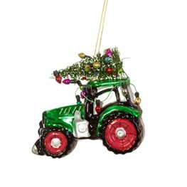 Festive Tractor Shaped Bauble