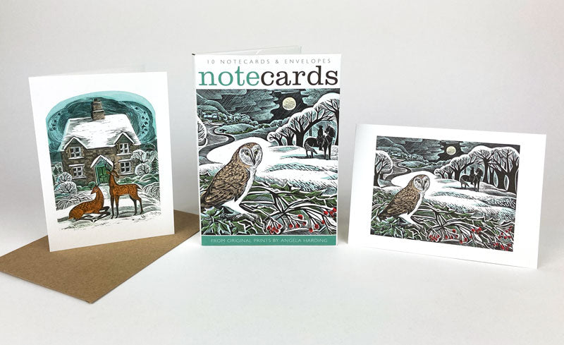 Christmas Cottage & Owl Flight Notecard Pack