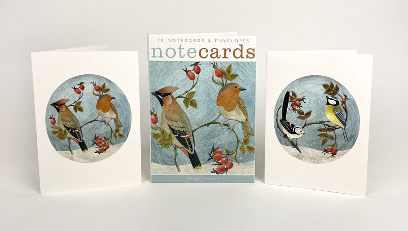 Waxwing & Robin and Long-Tailed Tit & Blue Tit Notecard Pack