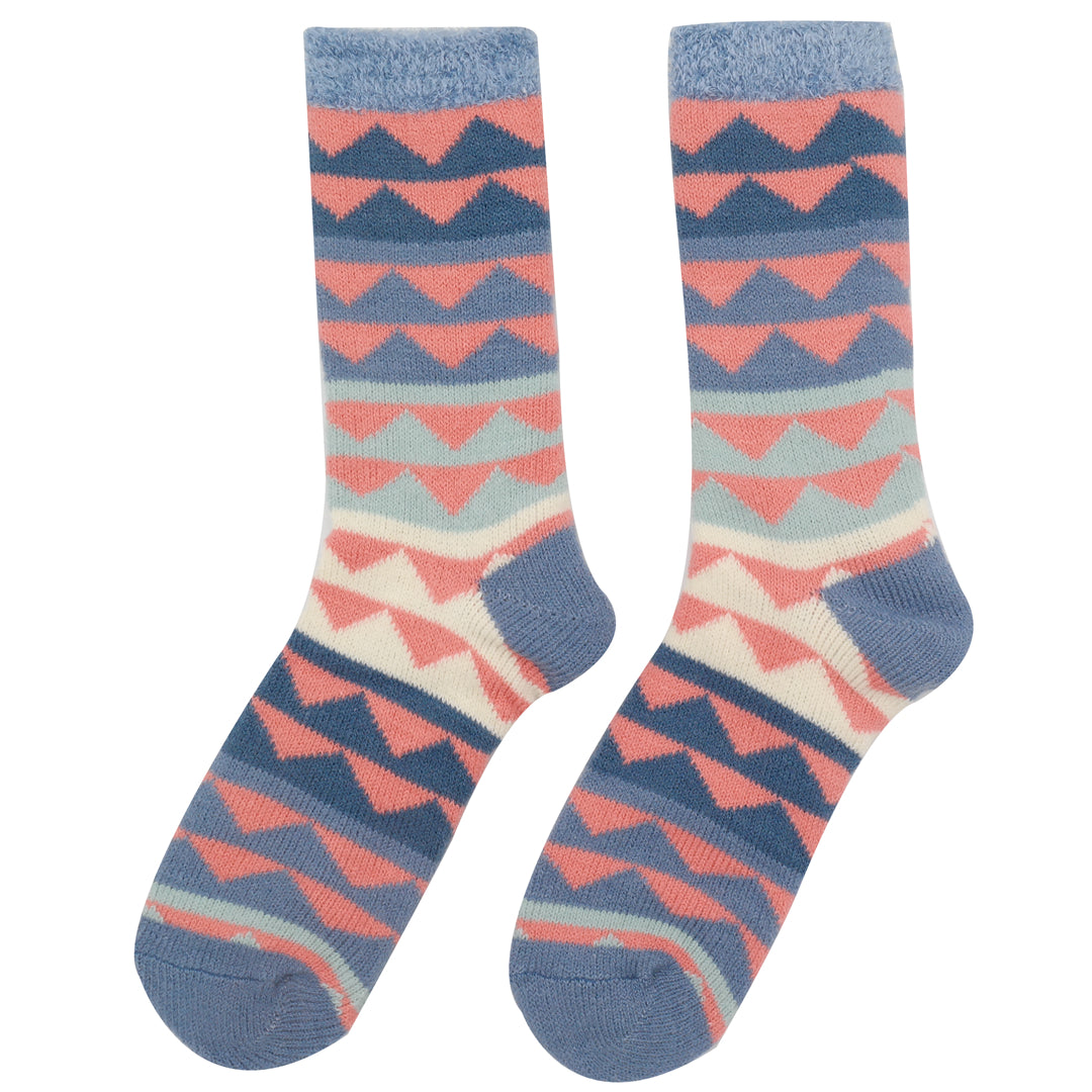 Fluffy Triangle Socks, Denim