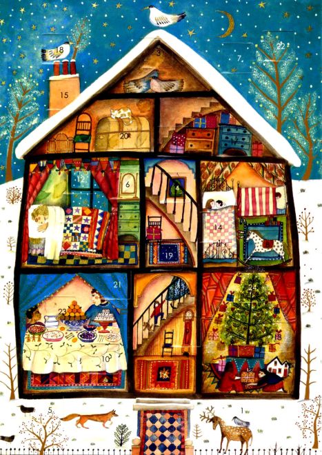 Christmas House Advent Calendar Card