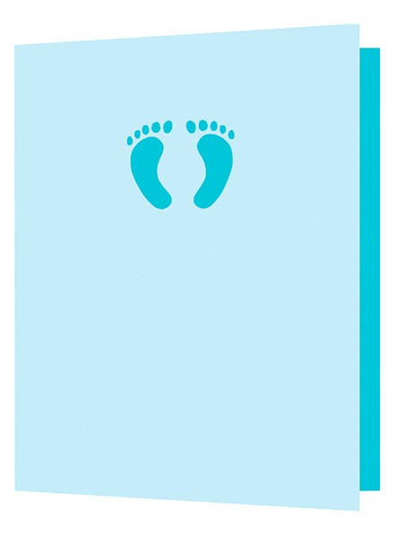 Baby's Feet Blue Mini Card