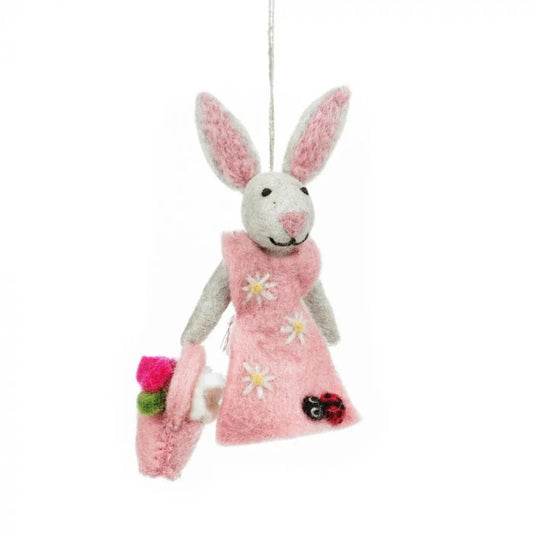 Handmade Rosie Rabbit Spring Decoration
