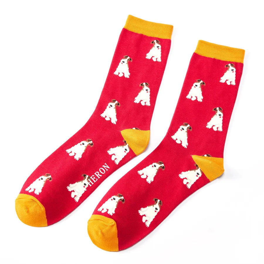 Fox Terrier Red Socks - Mr Heron