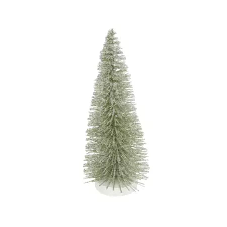 Green Glitter Brush Tree, Medium