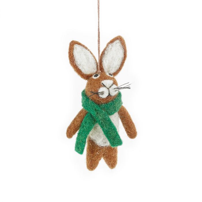 Handmade Felt Clover the Hare Hanging Decoration
