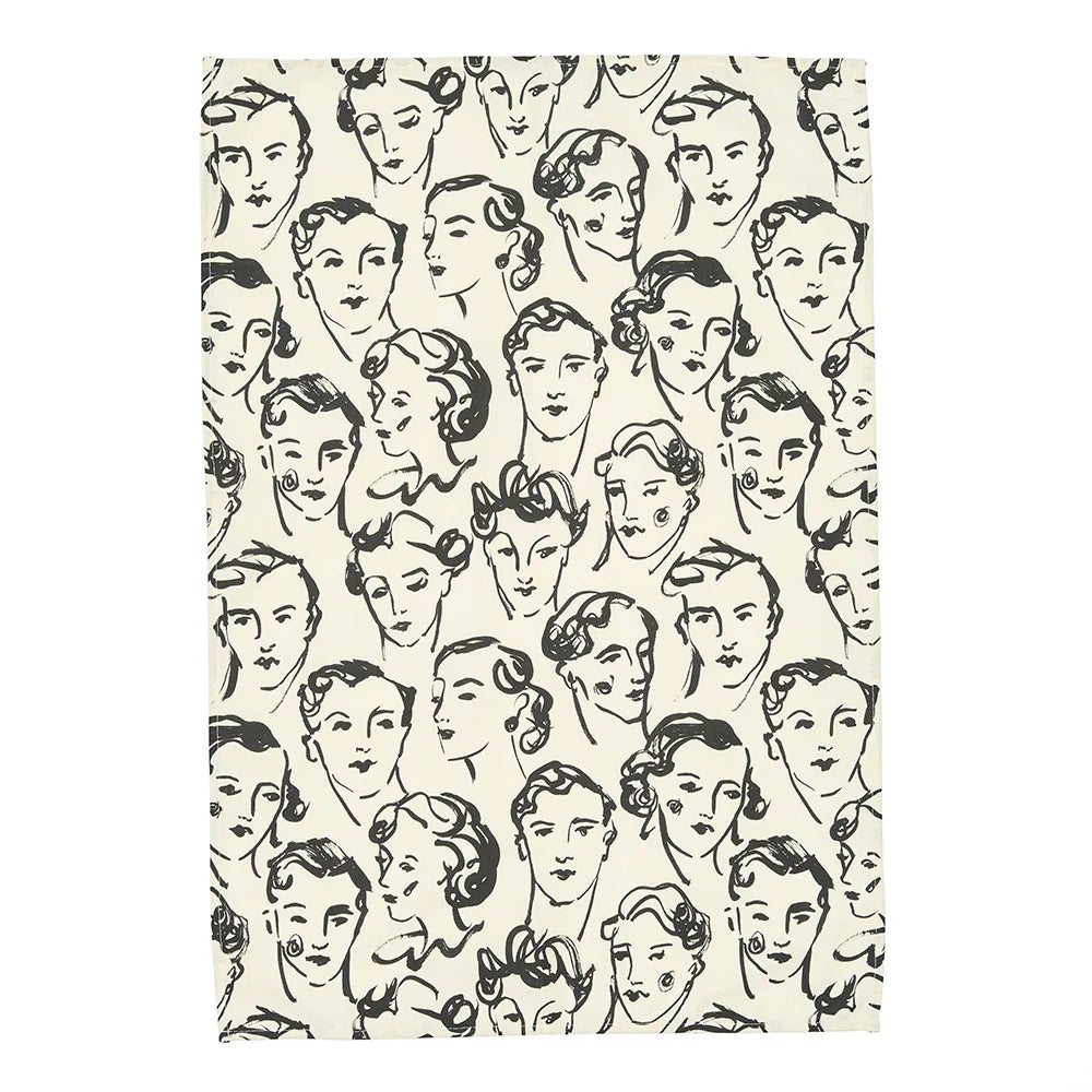 Luke Edward Hall X NPG Faces Tea Towel