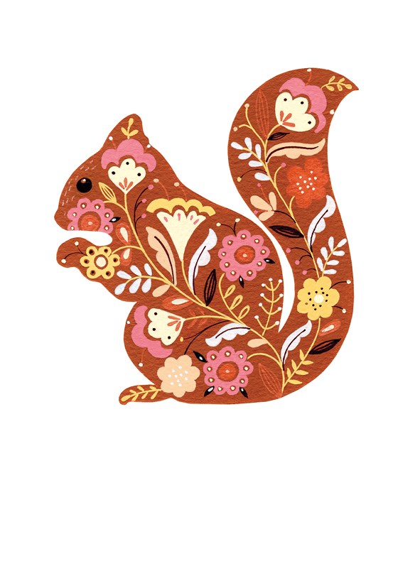Floral Red Squirrel