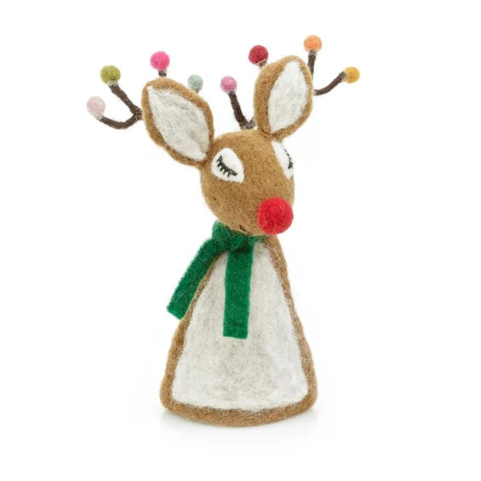 Handmade Felt Rudolph Christmas Tree Topper Decoration