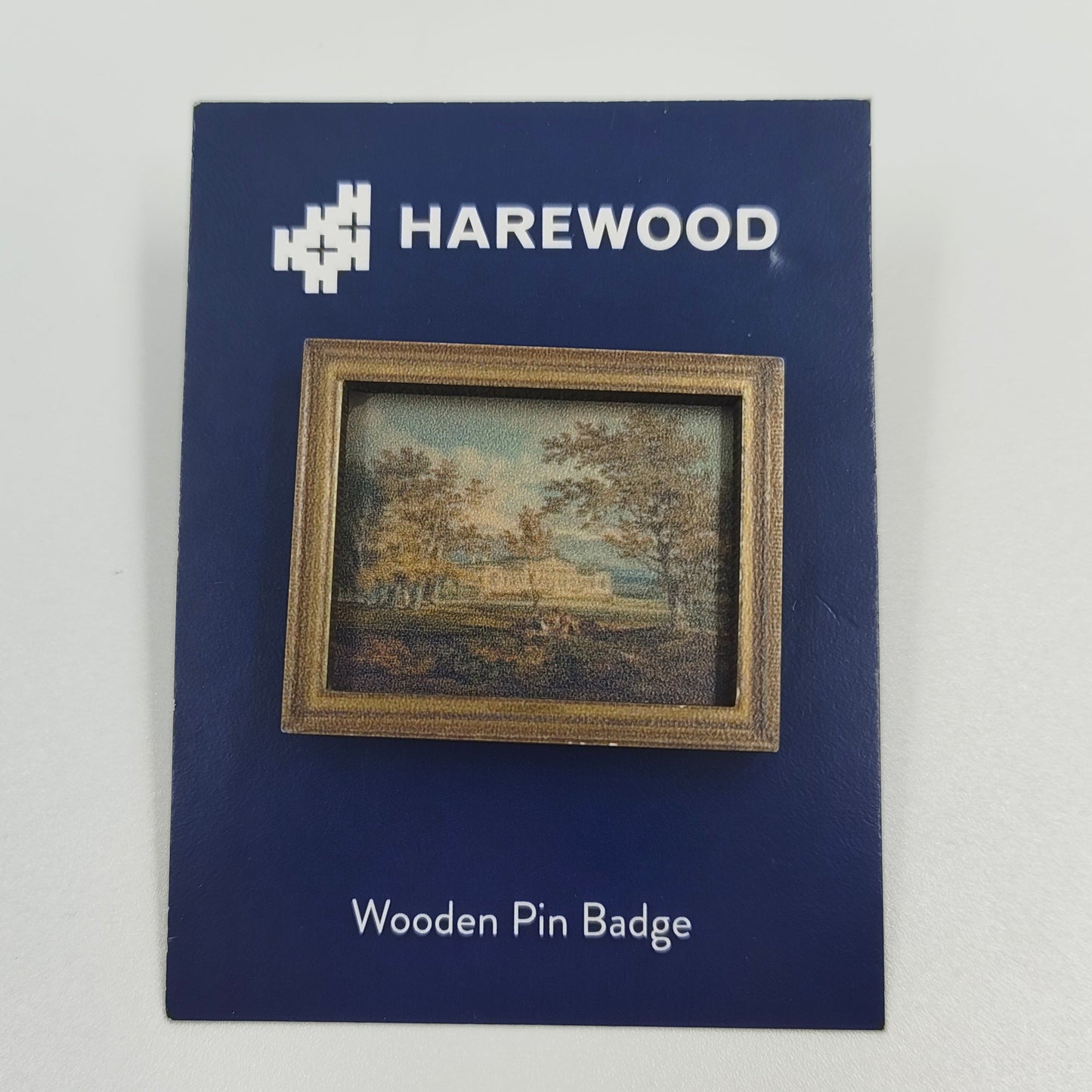 Wooden Pin Badge - Harewood House from the North East by JMW Turner