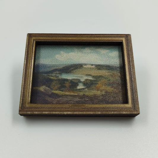 Wooden Pin Badge - Harewood House from the South by JMW Turner