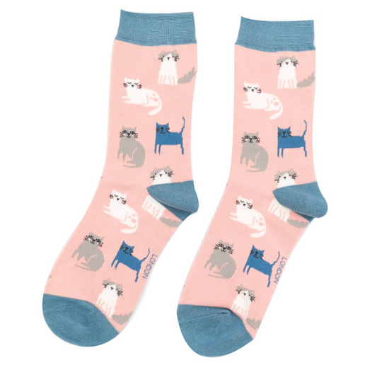 Cute Kitten Socks, Dusky Pink