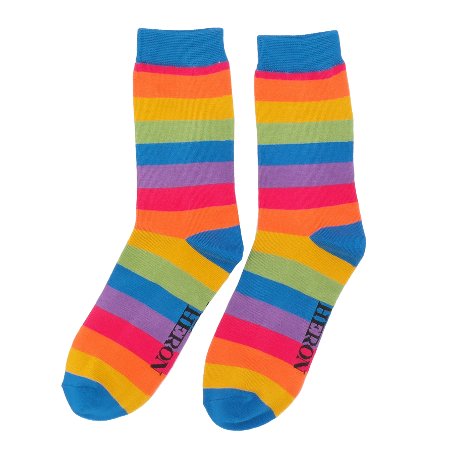 Mr Heron Thick Stripes Socks - Rainbow