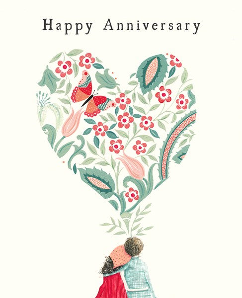 Happy Anniversary Flower Heart