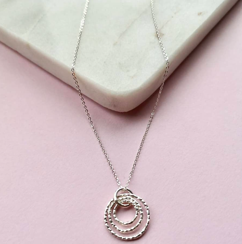 Bubble Silver Hoop Necklace by Ami Hallgarth
