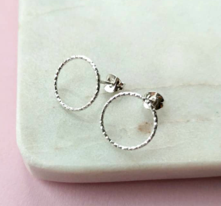 Bubbly Sparkly Silver Stud Earrings by Ami Hallgarth