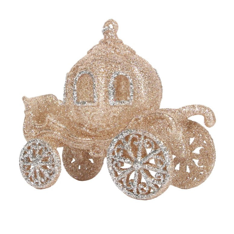 Glittered Princess Carriage Hanging Decoration