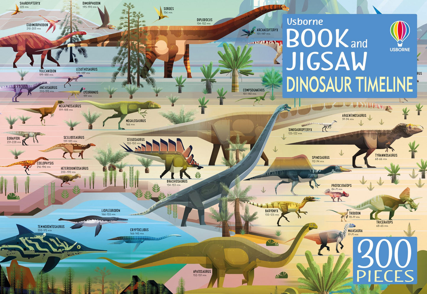 Book & Jigsaw - Dinosaur Timeline - 300 Piece Puzzle