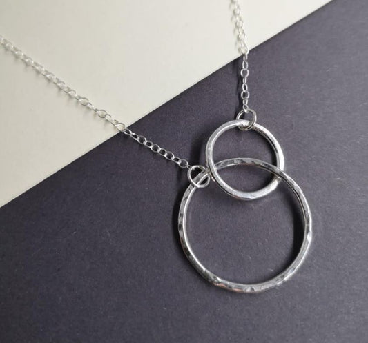 Silver Double Hoop Necklace by Ami Hallgarth